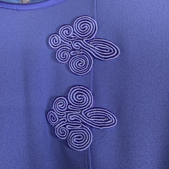 Vintage Ursula of Switzerland Layered Long Sleeve Satin Trim Evening Dress - Picture 15 of 16